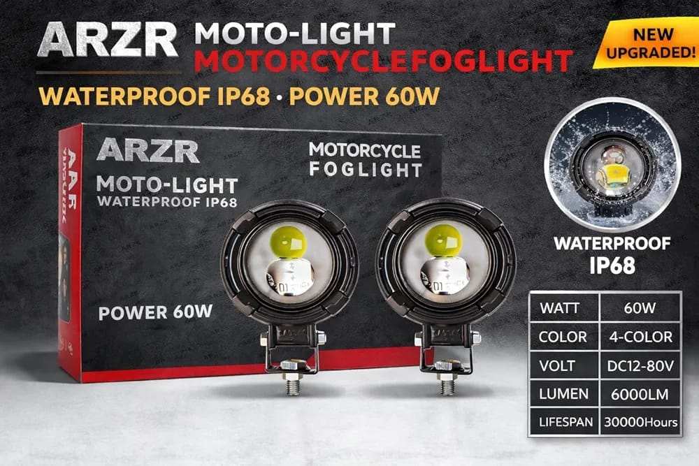 ARZR MOTO-LIGHT WATERPROOF DOUBLE LENS IP68