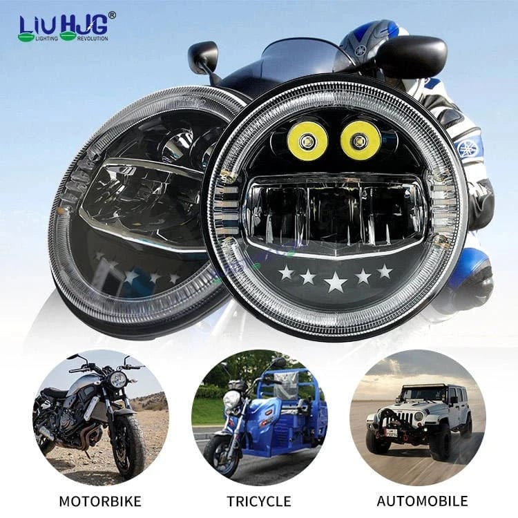 HJFG 7 INCH 5 STARS WHITE LED LIGHT