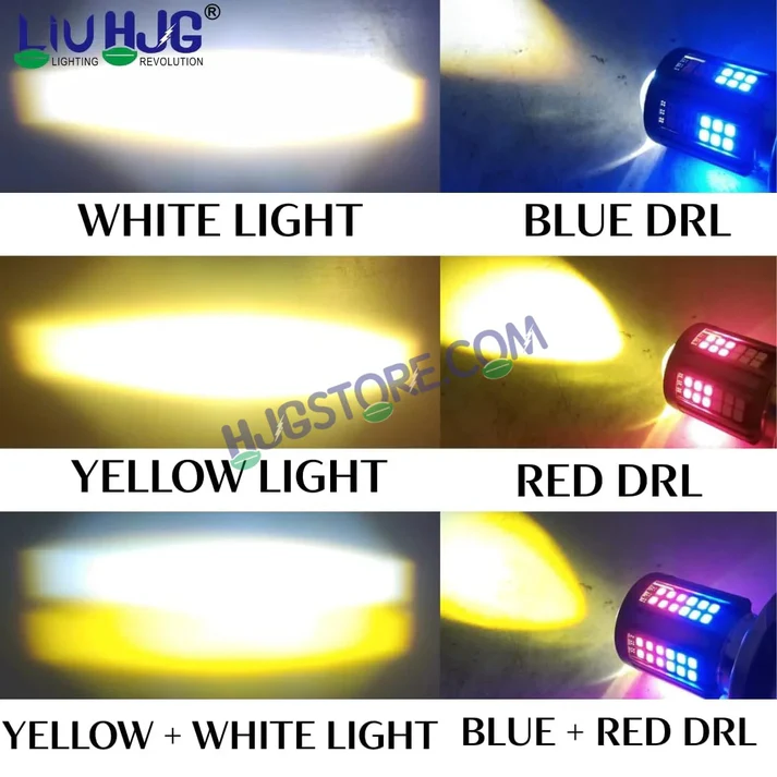 HJG H4 Lens 60 LED Red Blue Devil Lens New Model Red Blue White Yellow LED Headlight