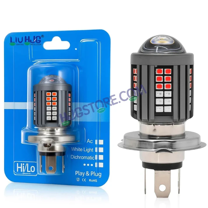 HJG H4 Lens 60 LED Red Blue Devil Lens New Model Red Blue White Yellow LED Headlight