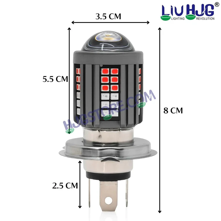 HJG H4 Lens 60 LED Red Blue Devil Lens New Model Red Blue White Yellow LED Headlight