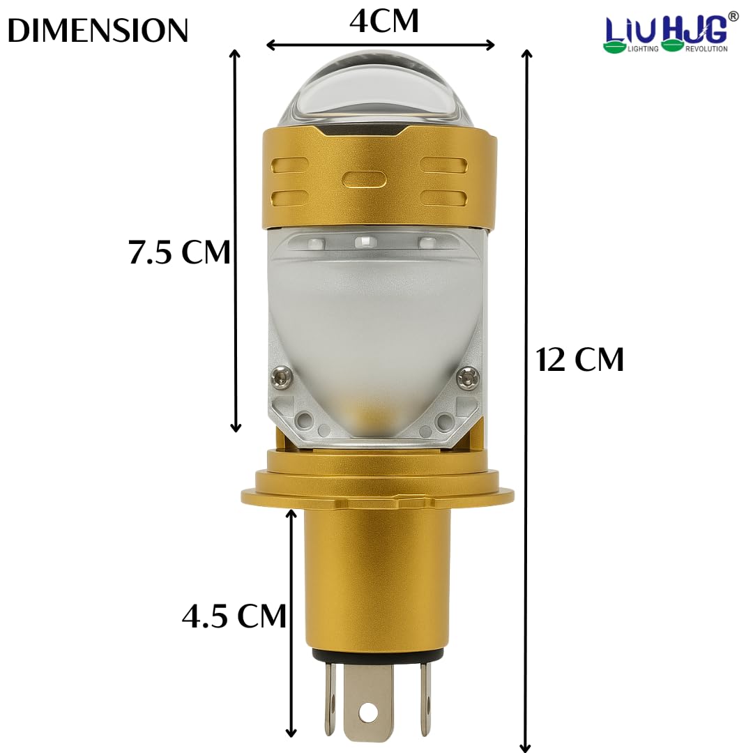 LIUHJG RTD Lens H4 New Model White Low Beam White High Beam Dual Projector LED