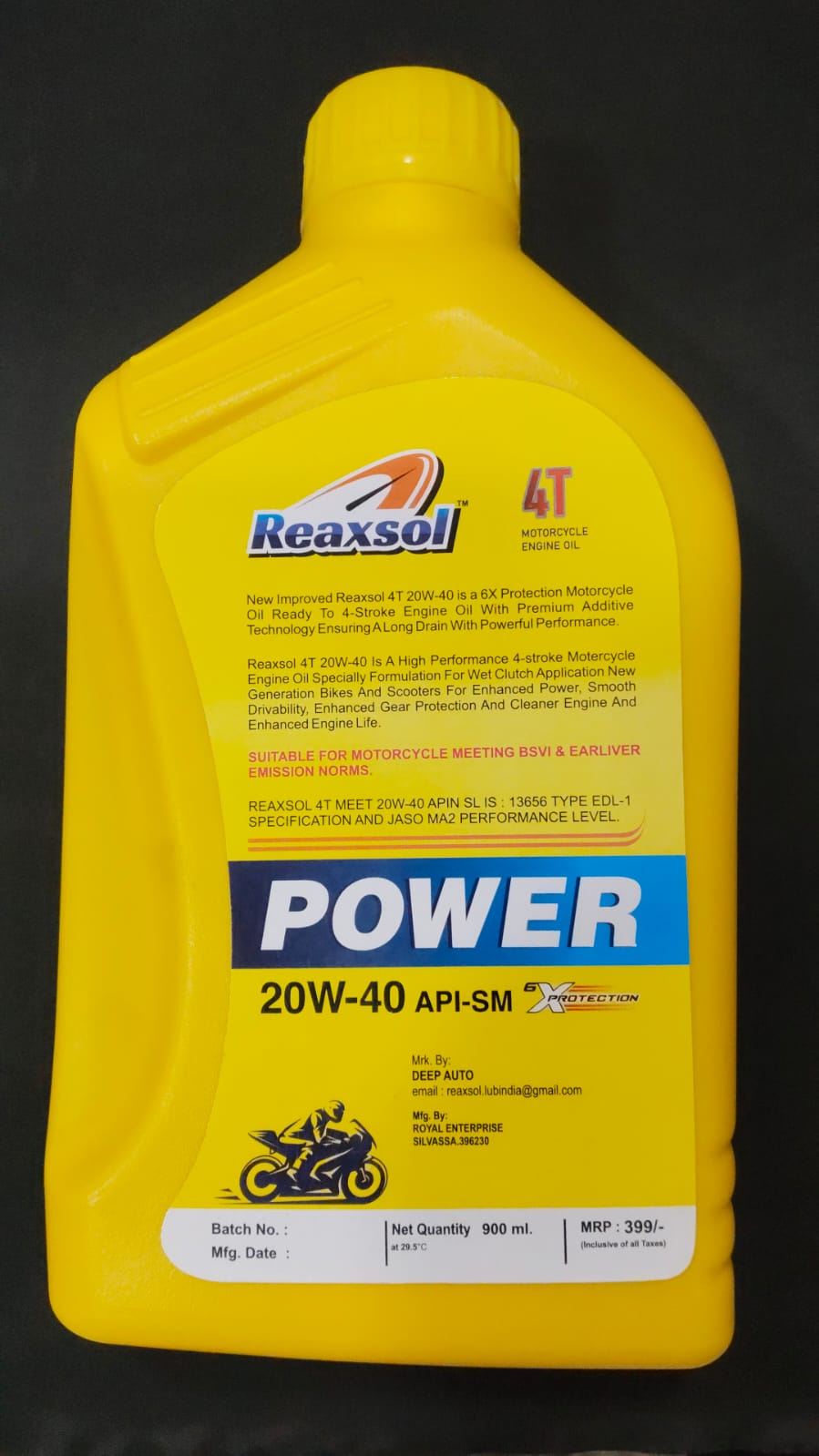 REAXOL ENGINE OIL