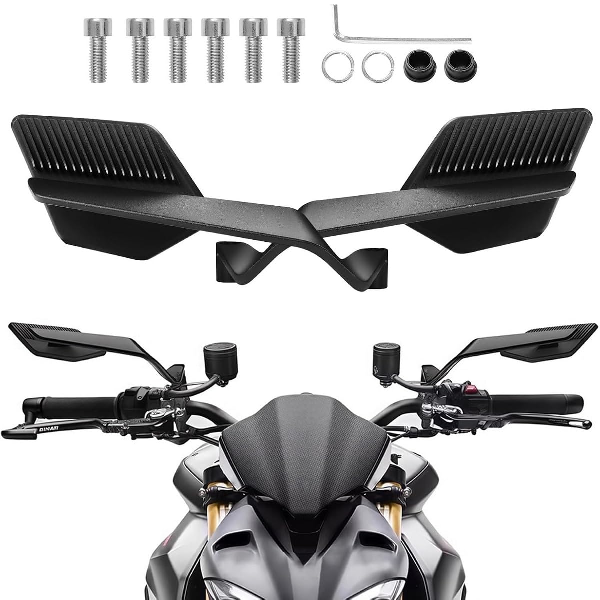 Universal Motorcycle Wing Mirror With Fully Rearview – 180°