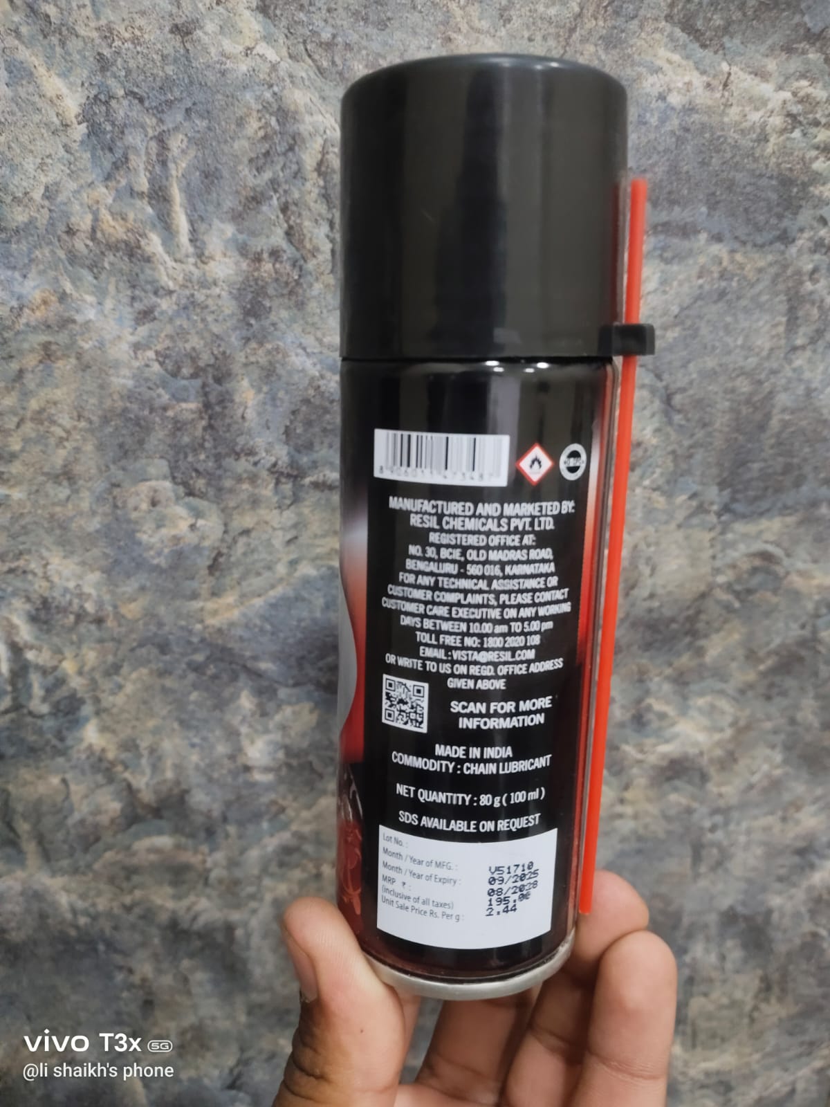 VISTA CHAINE LUBE SPRAY
